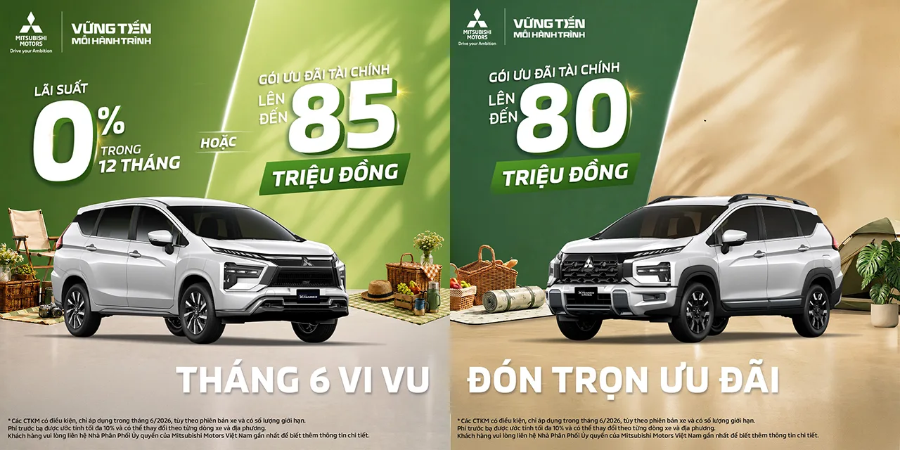 Cập nhật ưu đãi mua xe Mitsubishi tháng 06/2026